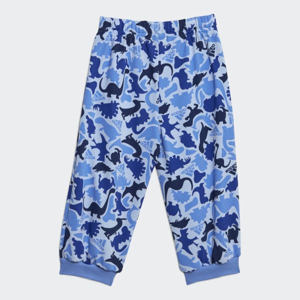 blauw Dino Camo Allover Print French Terry Joggingpak