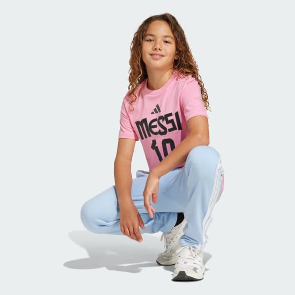 Pink Messi Name and Number Graphic Tee Kids