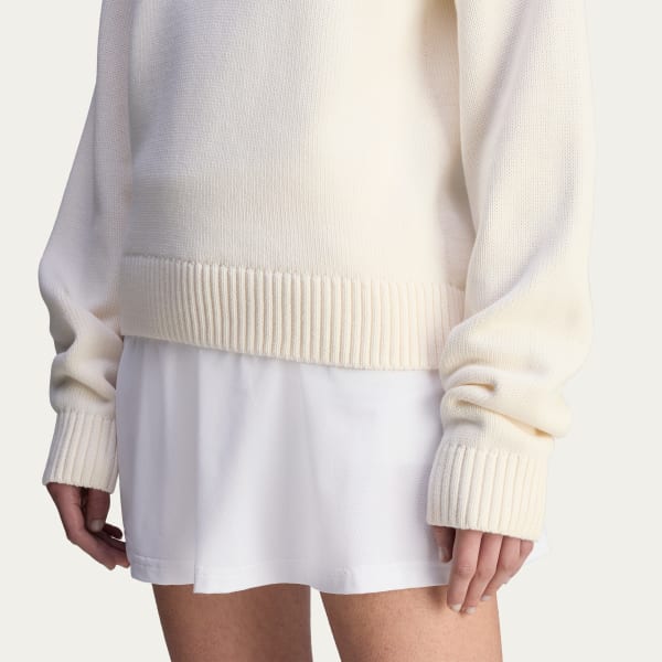 adidas Sporty & Rich V-Neck Sweater - White | Free Shipping
