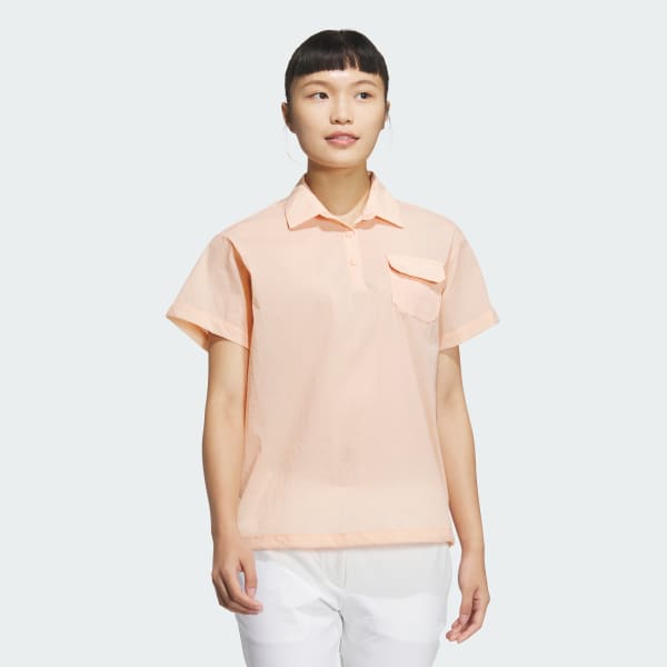 Pink 우븐 반팔 폴로 셔츠