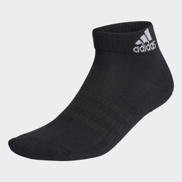 Black Cushioned Ankle Socks 3 Pairs FXI63