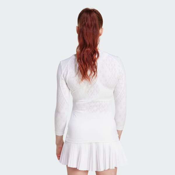Hvit Tennis Pro Climacool 3/4 Sleeve T-skjorte