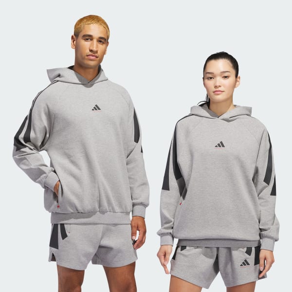 Grey hooded sweatshirt clearance