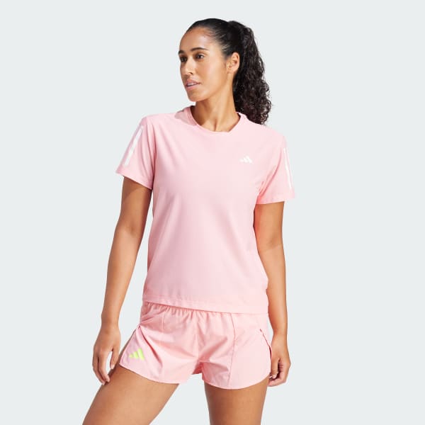 Adidas pink t shirt women's cheap