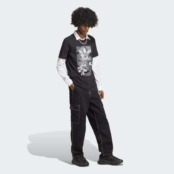 Schwarz Graphics Camo Tongue T-Shirt