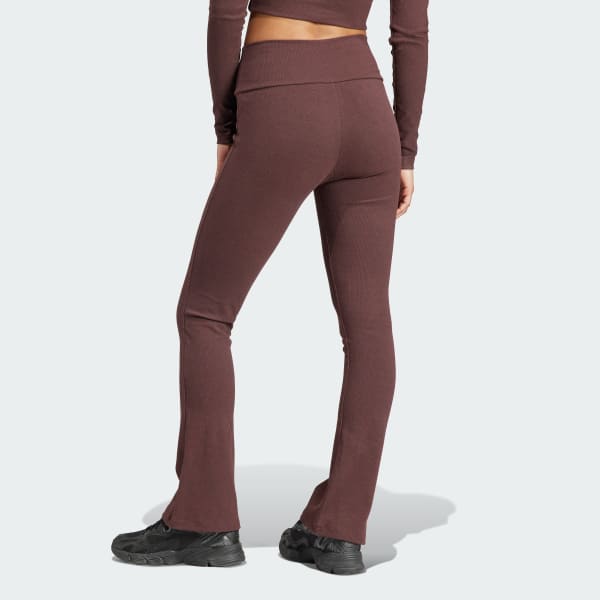adidas Essentials Rib Flared Pants - Brown | Women\'s Lifestyle | adidas US