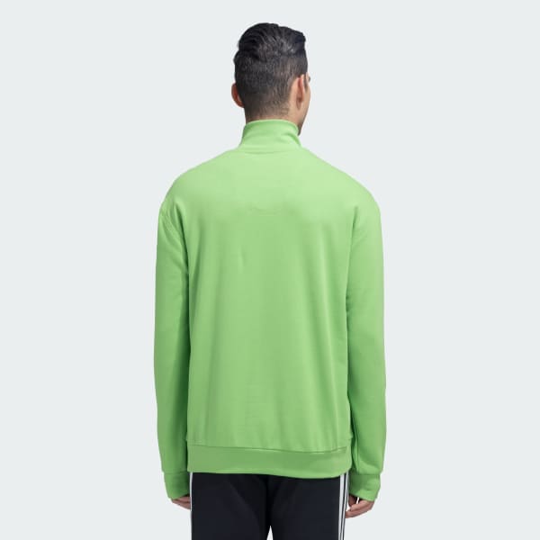 Green LONG SLEEVES HALFZIP SWEATSHIRT