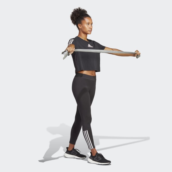 Schwarz Train Cotton Performance 7/8-Leggings