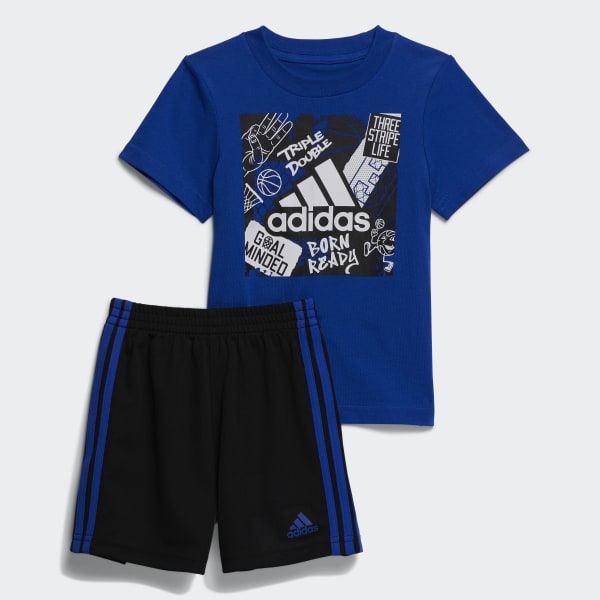 adidas Graphic Tee and Shorts Set - Blue | adidas US