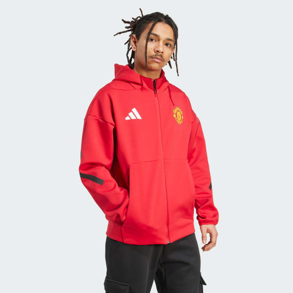 Merah ADIDAS Z.N.E. Manchester United. Jaket Anthem