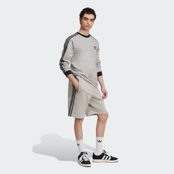 Grey Adicolor Classics 3-Stripes Long Sleeve Long-Sleeve Top