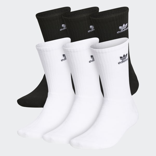 det tvivler jeg på Fæstning Diverse Trefoil Crew Socks 6 Pairs - Black | unisex Lifestyle | adidas US