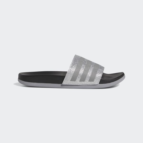 grey adidas slides