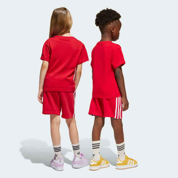 Rojo Conjunto Adicolor Shorts y Polera Niños