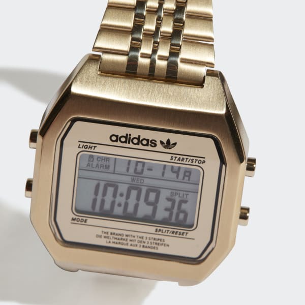 Adidas Originals Unisex Digital Two Yellow Gold Tone Bracelet