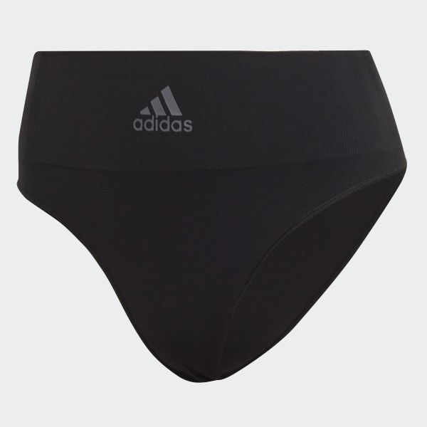 adidas Active Seamless Micro Stretch High Waist Thong Underwear - Black