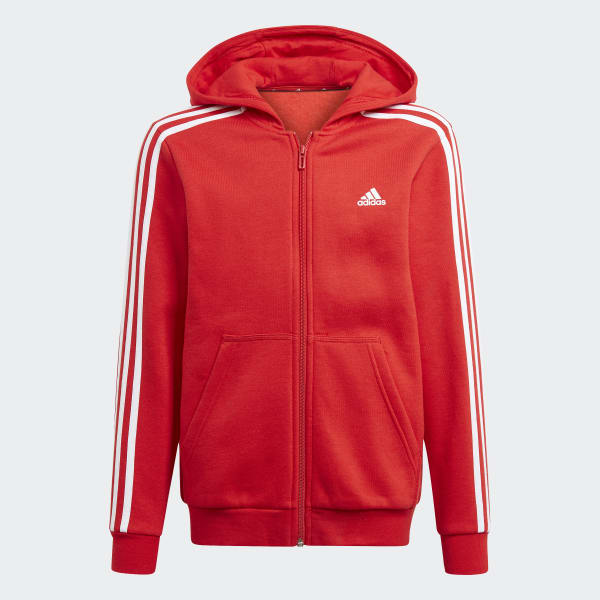 Felpa con cappuccio Essentials 3 Stripes Rosso adidas adidas Italia