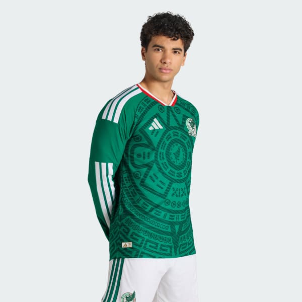 Mexico 26 Home Authentic Long Sleeve Jersey