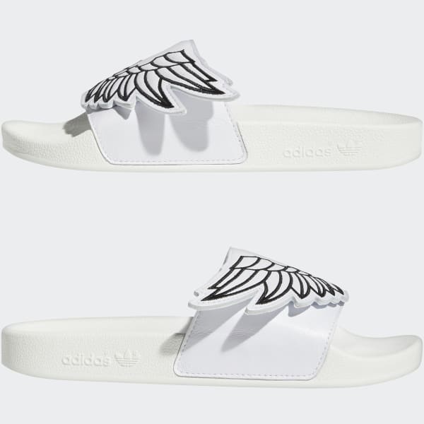 White Jeremy Scott Monogram Adilette Wings Slides