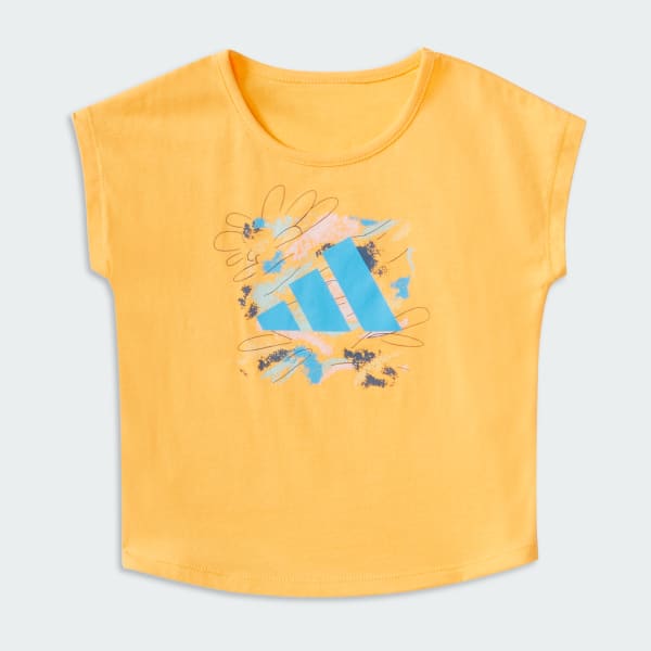 Yellow Sleeveless Tee All Over Print Woven Short Set