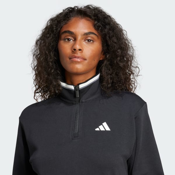 Essentials Color Pop French Terry Crop Quarter Zip Track Jacket