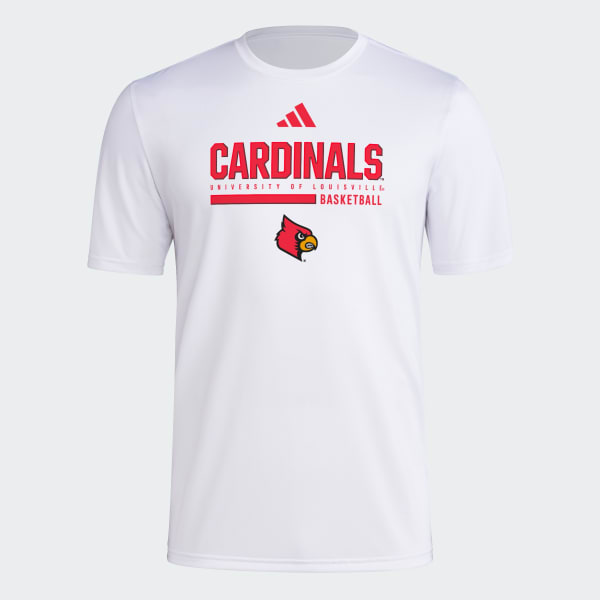 adidas Louisville Cardinals Short Sleeve Pregame Tee - White