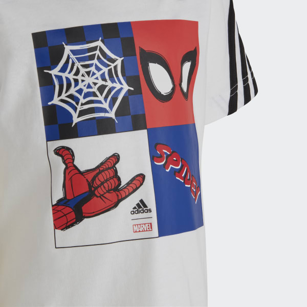 Bialy adidas x Marvel Spider-Man Tee Set