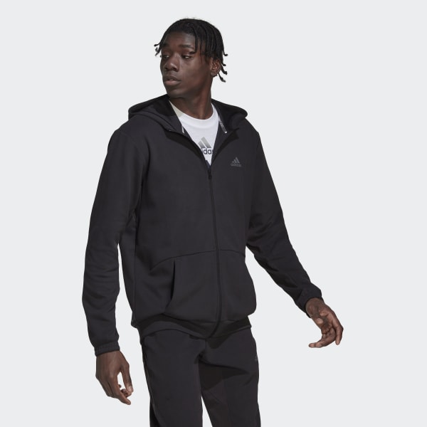 Svart AEROREADY Yoga Full-Zip Hettegenser ID021
