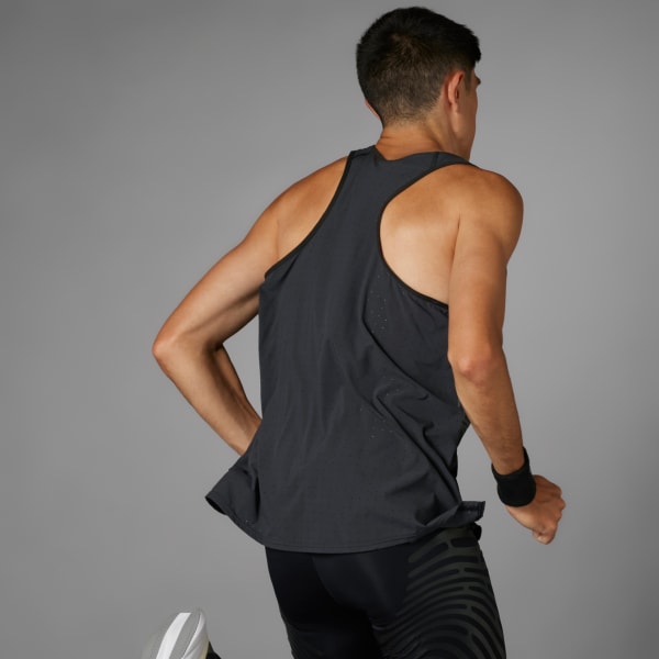 Negro Polera Sin Mangas Adizero Running 