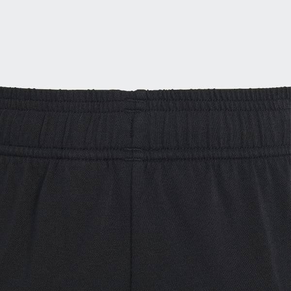 Black Essentials Big Logo Cotton Shorts