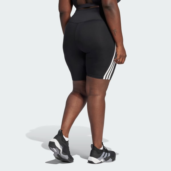 Optime Essentials 3-Stripes Short Leggings (Plus Size)
