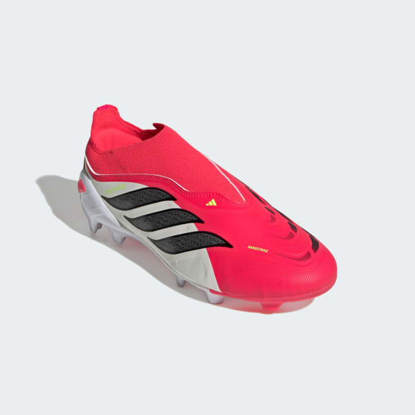Rouge Chaussure de football enfants PREDATOR LEAGUE Laceless Terrain souple