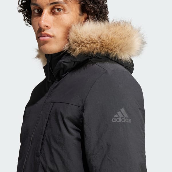 adidas Hooded Fur Parka Black adidas Deutschland
