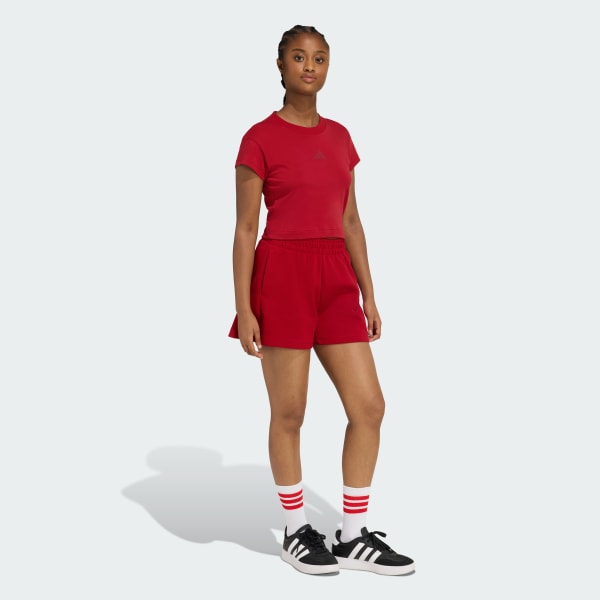 Burgundy Future Icons Small Logo Shorts