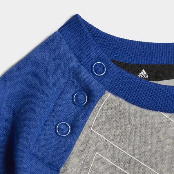 Grey adidas Essentials Logo Sweatshirt and Pants (Gender Neutral) IYL59