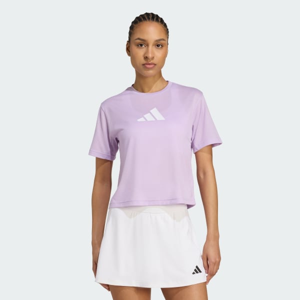 adidas Train Essentials Big Logo Performance Training Tee - Purple