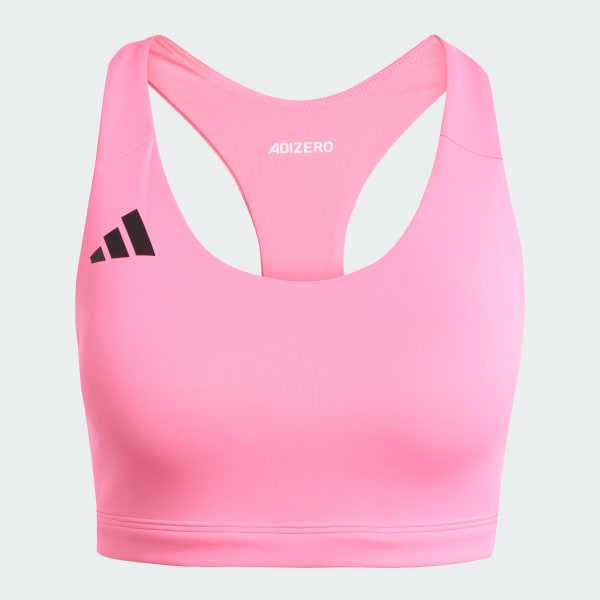 Pink Adizero Essentials Run Medium-Support Bra