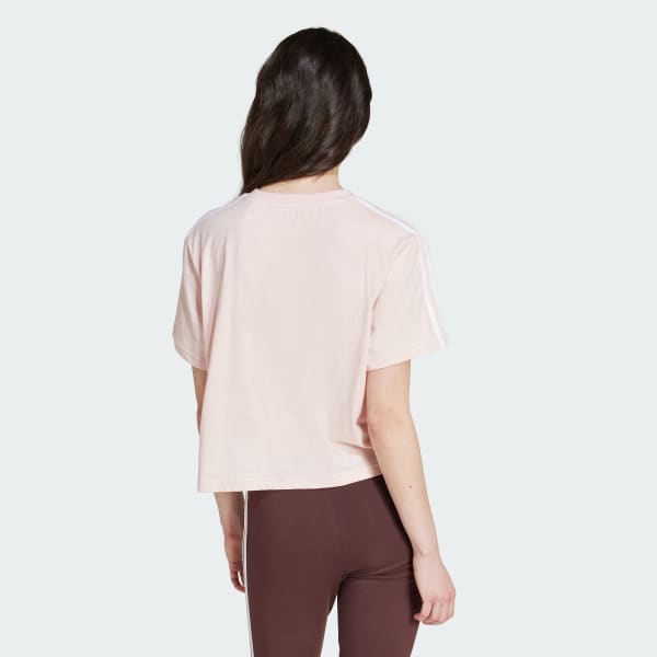 Pink Essentials 3-Stripes Single Jersey Crop Top