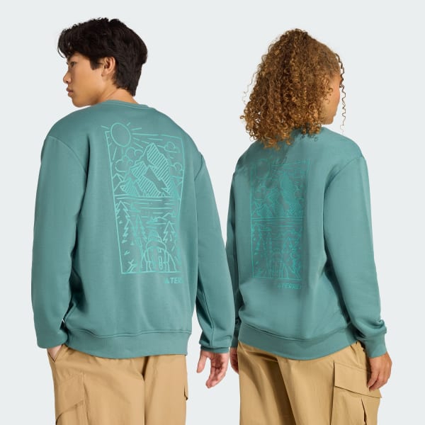 Verde Polera Terrex Estampada Cuello Redondo