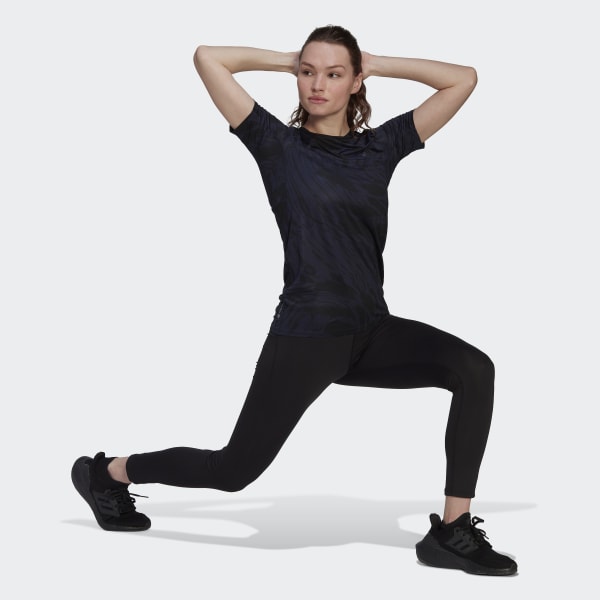 Blau Fast Allover Print Running T-Shirt F5762