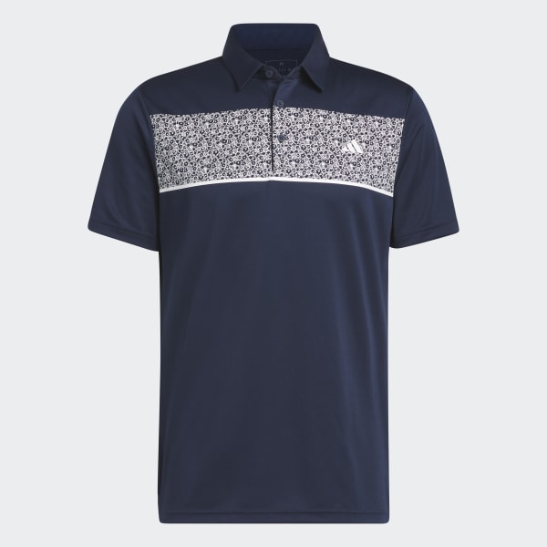Azul Polera con Cuello Estampada en el Pecho
