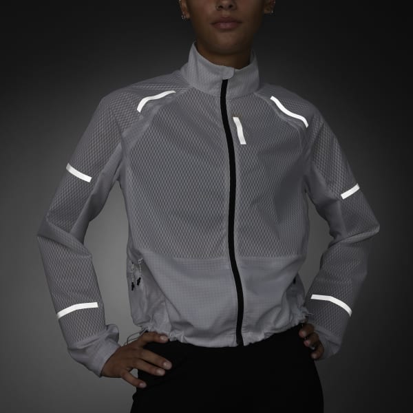 Hvid Reflect At Night X-City Running Cover-up jakke 