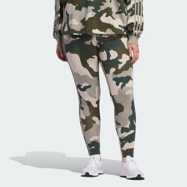 Essentials 3 Stripes Camo Print 7 8 Length Leggings Plus Size