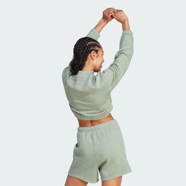 adidas ALL SZN Fleece Washed Sweatshirt - Green | Women\'s Lifestyle | adidas  US | Sweatshirts