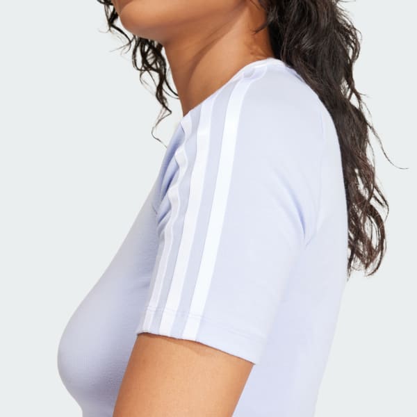 アディダス スリーストライプス 半袖ベビーTシャツ - パープル