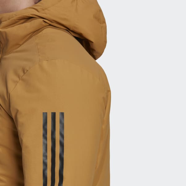 Brown Utilitas 3-Stripes Hooded Jacket (Gender Neutral) AV275