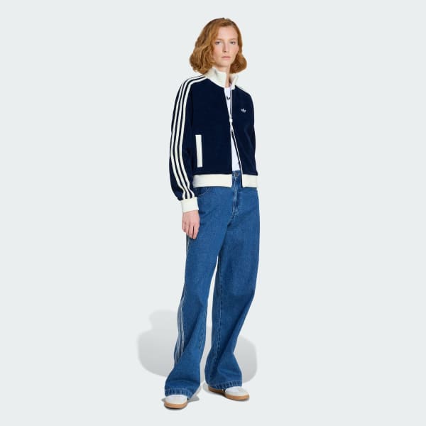 Μπλε ΠΛΕΚΤΗ ΖΑΚΕΤΑ ADIDAS ORIGINALS VELOUR