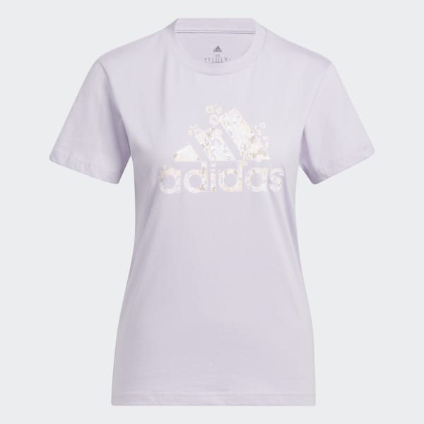 fialová Floral Badge of Sport Graphic T-Shirt