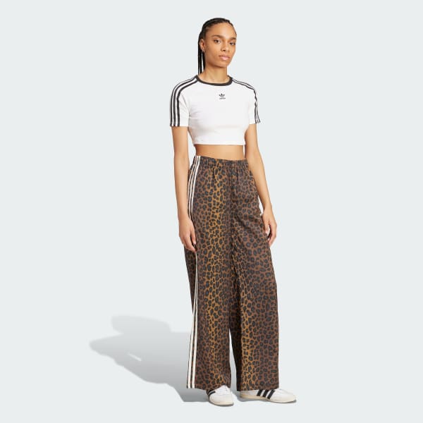 Multicolour adidas Originals Wide Leg Satin Pants