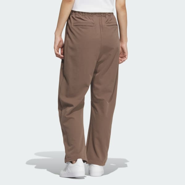 ブラウン ソフトリュクス ダブルウィーブ オーバーサイズフィット パラシュートパンツ